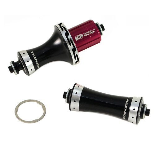 TOKEN HERO Road Lite Alloy Hubs , F20H/R24H , 1 Pair , Black
