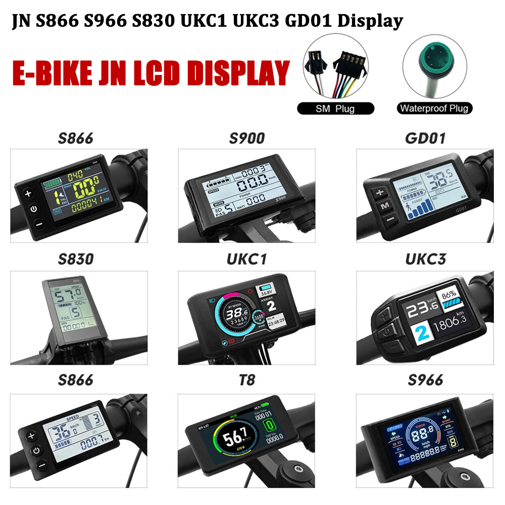 Electric Bike JN S866 S966 S830 UKC1 UKC3 GD01 LCD Display Kits SM/WP Plug