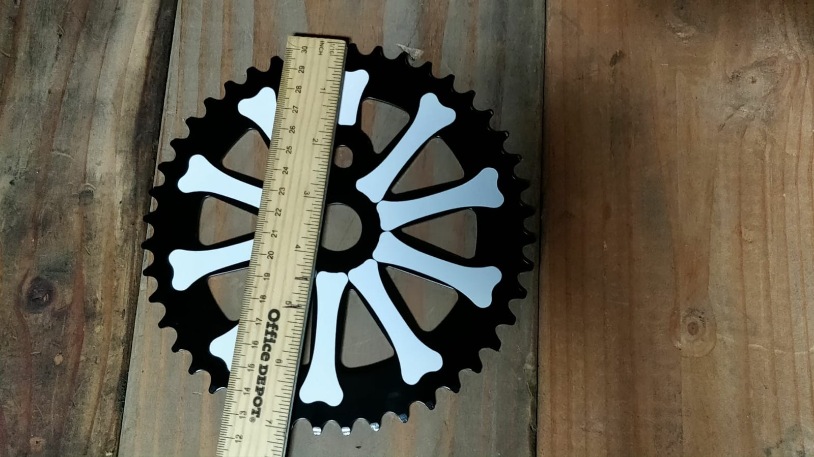 NEW! Lowrider Bike BONES Sprocket 1/2″ X 1/8″ 44 T Black/White Chopper Bicycle