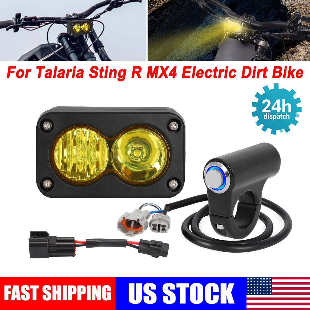 LED Headlight Front Headlamp Light Switch Plug For Talaria Sting R MX4 Dirt Bike