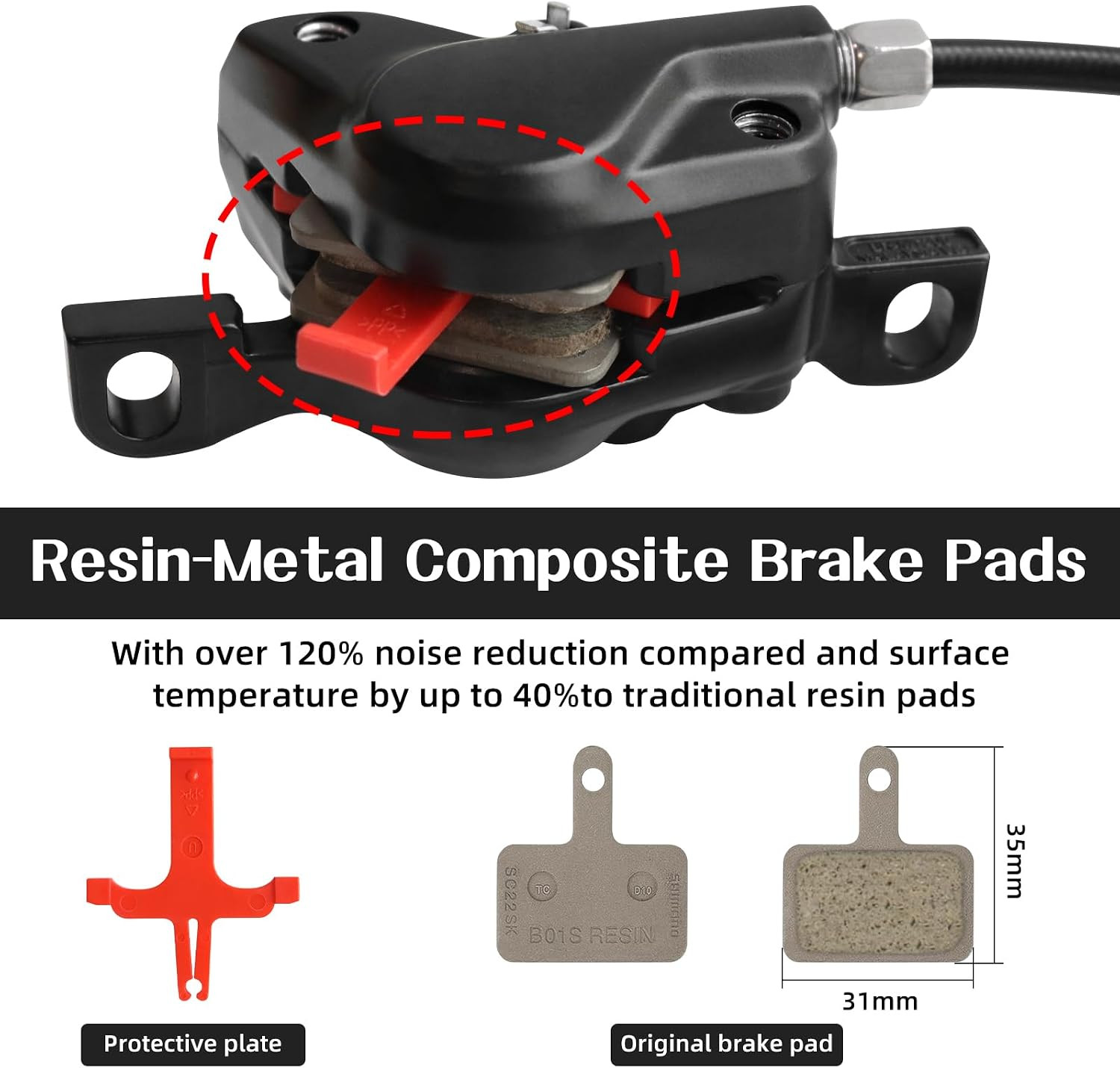 MT200 Hydraulic Brake for Ebike, 2-Pin Power-Off E-Bike Hydraulic Disc Brake Set