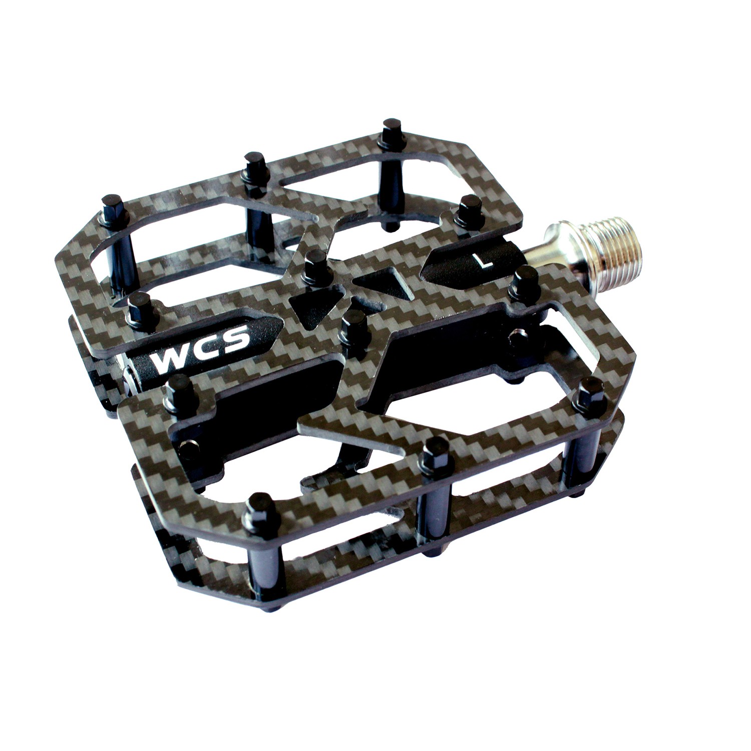 Bicycle Ultralight Carbon Fiber road MTB Pedals Titanium Axle 3 Bearings 195g