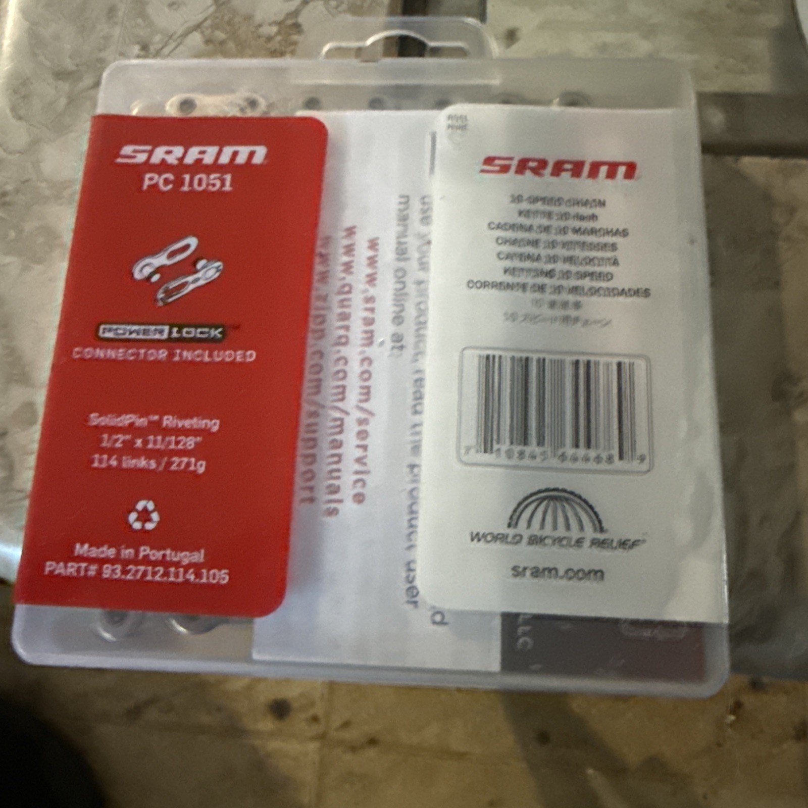 SRAM PC-1051 Chain – 10-Speed, 114 Links, Silver NOS NIB