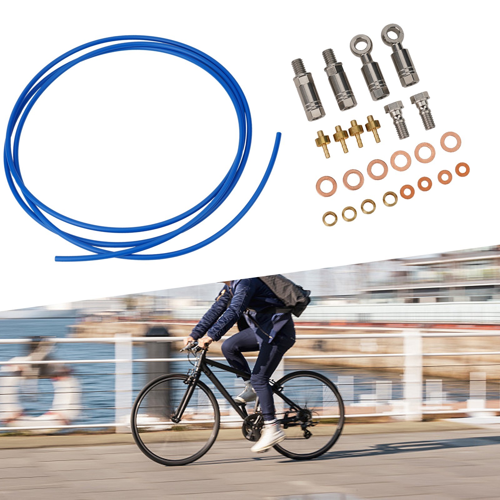 ABS + Metal Disc Brake Hose Connector Kit For Hope Line,Tube Length 2.5m Kit