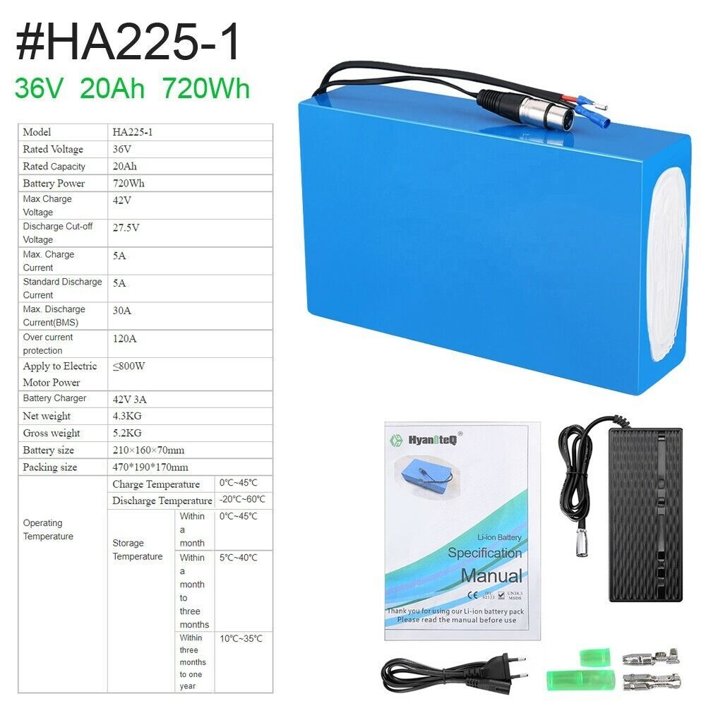 36V 48V 10Ah 15Ah 20Ah E bike Lithium Battery Pack for Electric Scooter Bicycles
