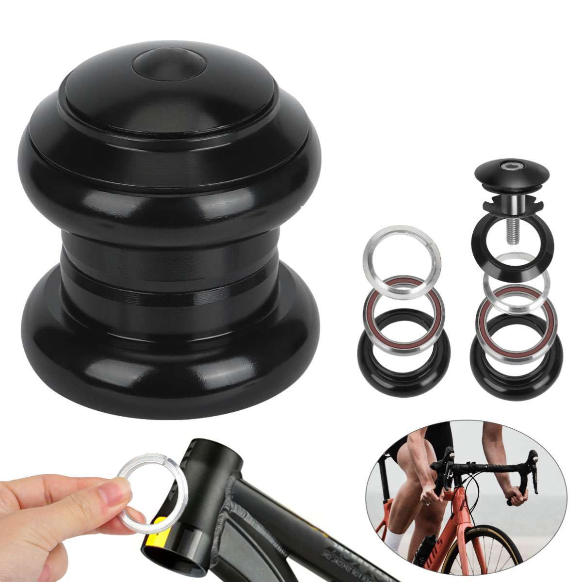 34mm Headset 1-1/8″ Threadless MTB Road Bike Sealed External Bearings Headset US