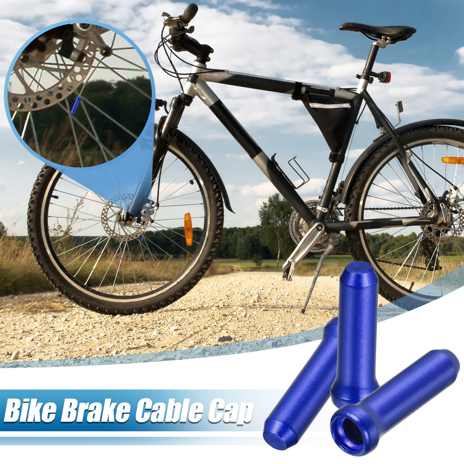 50pcs Bike Brake Cable Cap Bicycle Shifter Brake Gear Inner Cable Cap Blue