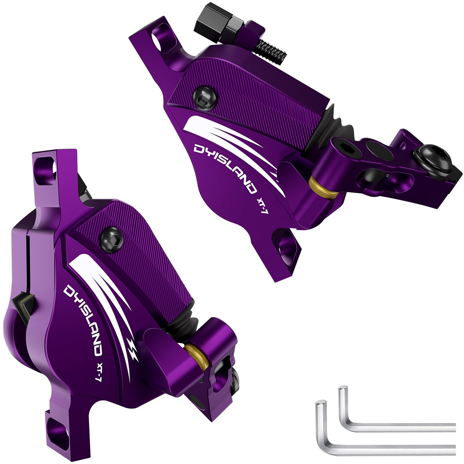 DYISLAND XT-7 E-Bike Hydraulic Disc Hole distance 74mm, Purple-Brake Calipers