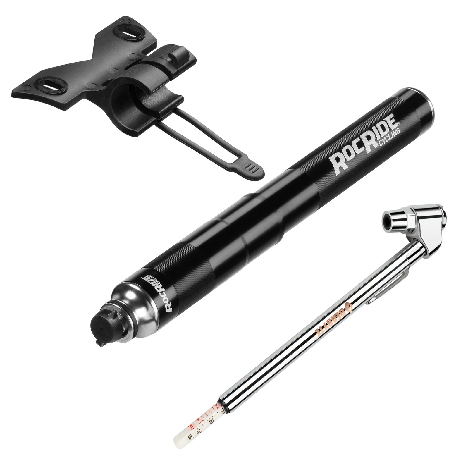 RocRide Mini Bike Tire Pump with Pencil Tire Pressure Gauge Inflates to 120 P…