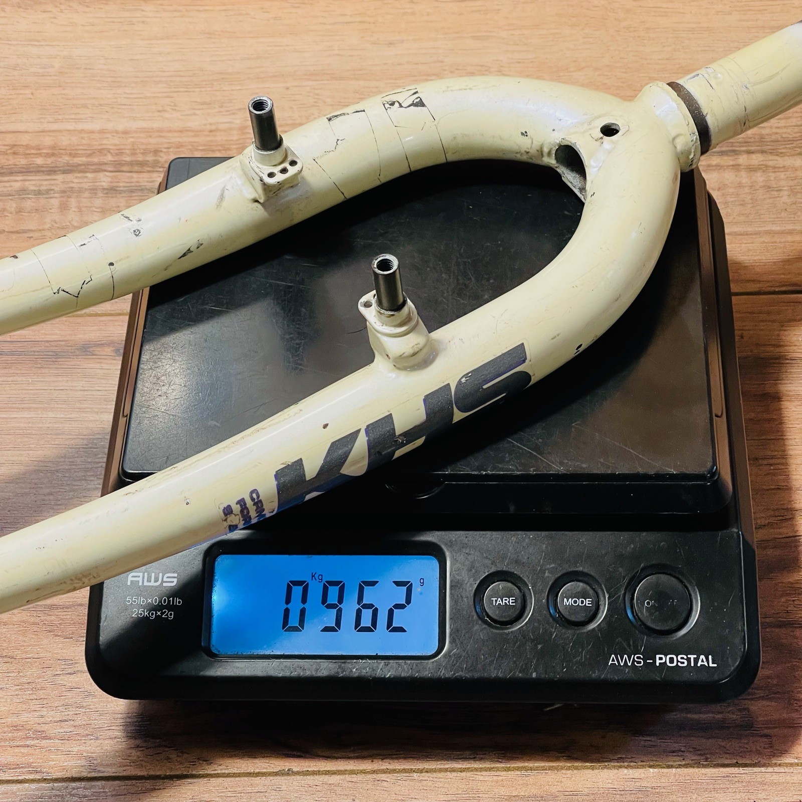 Vintage KHS 1-inch Threaded Rigid MTB Fork 26 132mm White