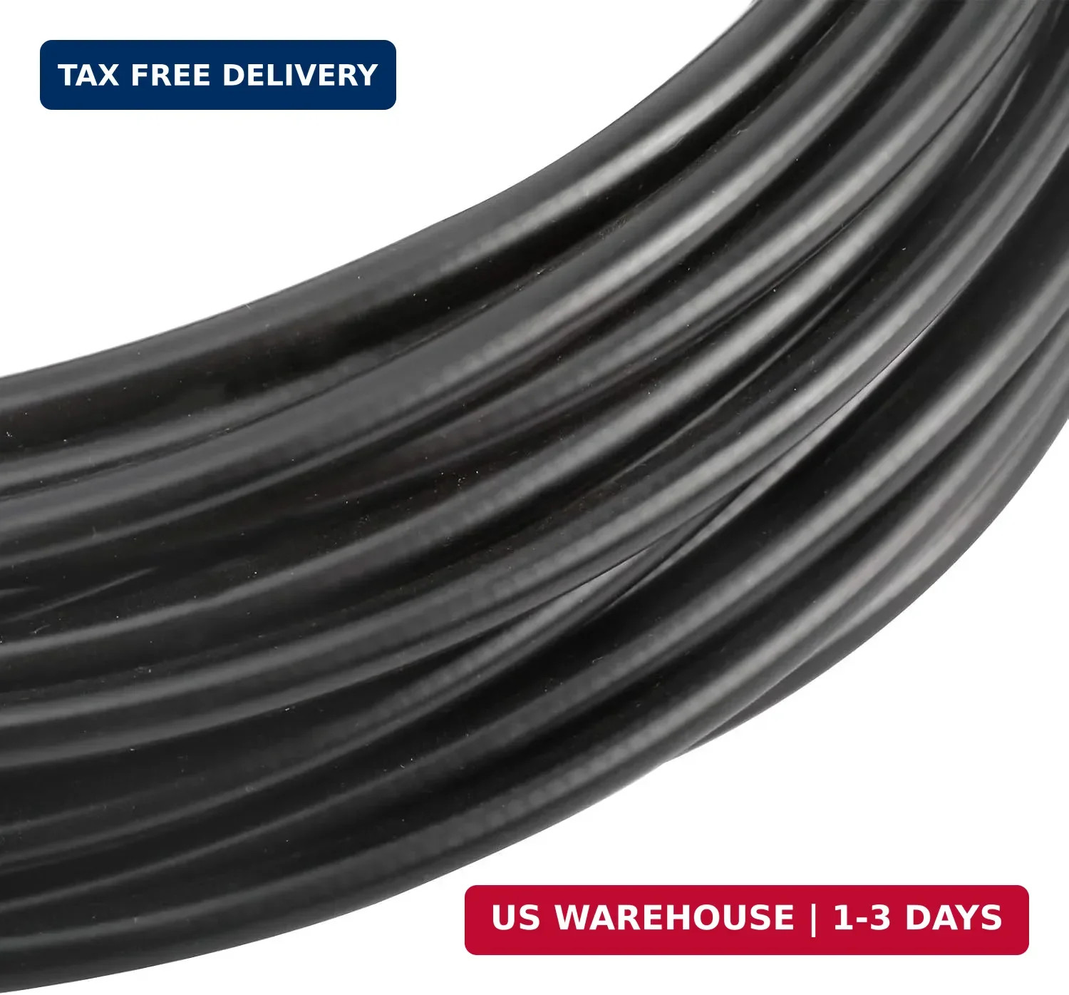 YaeMarine 5mm X 50ft Bicycle/Bike Lined Brake Cable Housing Black