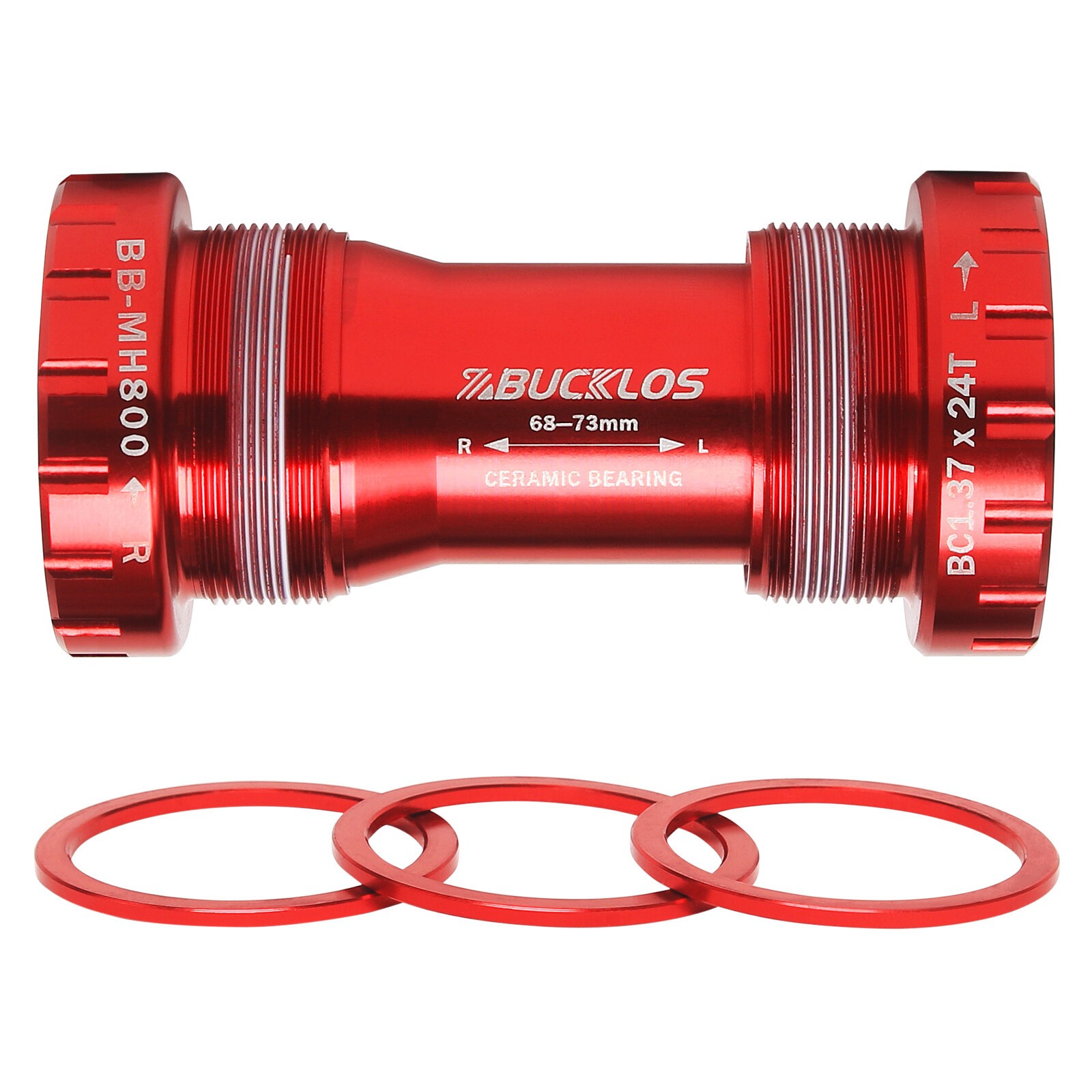 Bottom Bracket Threaded BSA 68-73mm Ceramic Bearing Hollowtech II 24mm Aluminum