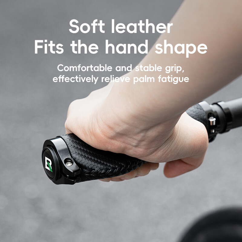 ROCKBROS Bicycle Carbon Pattern Handle Leather Standard Ergonomic Soft Durable