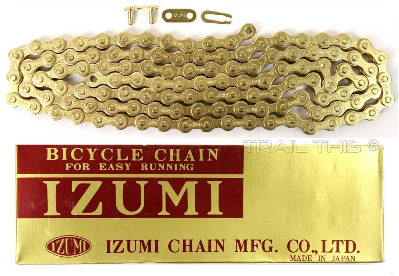 Izumi Gold 1/2″ x 1/8″ 116L BMX Track Fixed Gear Single-Speed Bicycle Chain