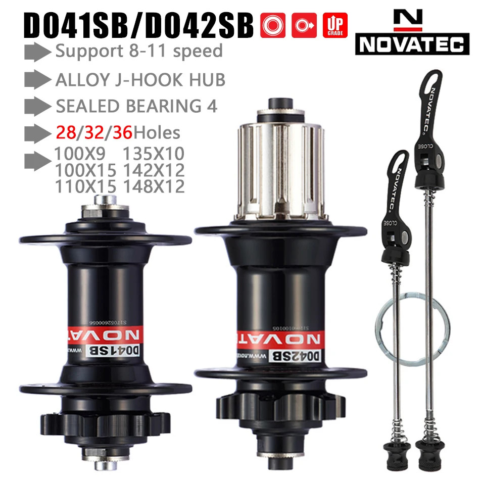 NOVATEC Mountain Bike Hub D041SB D042SB 32/36 Holes Mtb Bushing for 8/9/10/11 Sp