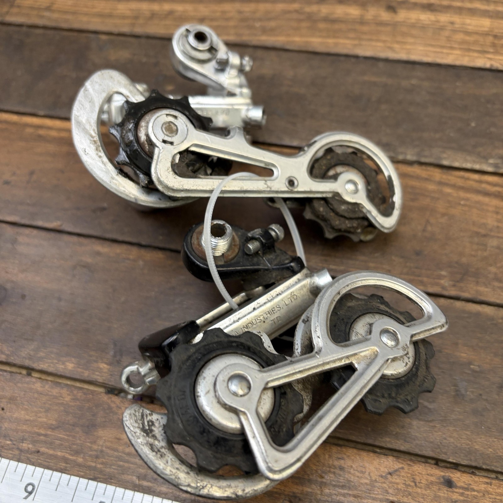 Vintage SunTour Cyclone GT Rear Derailleur Lot Long Cage Hanger Silver Japan