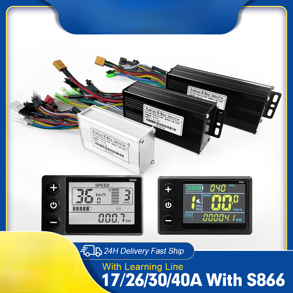 Ebike Sinawave Controller 36V/48V 17A-40A with LCD DIsplay for 250W-2000W Motor