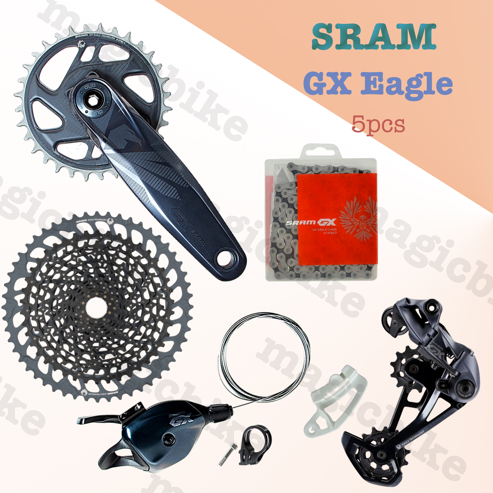 SRAM GX Eagle 1x12spd 5pcs kits crankset cassette shifter derailleur chain