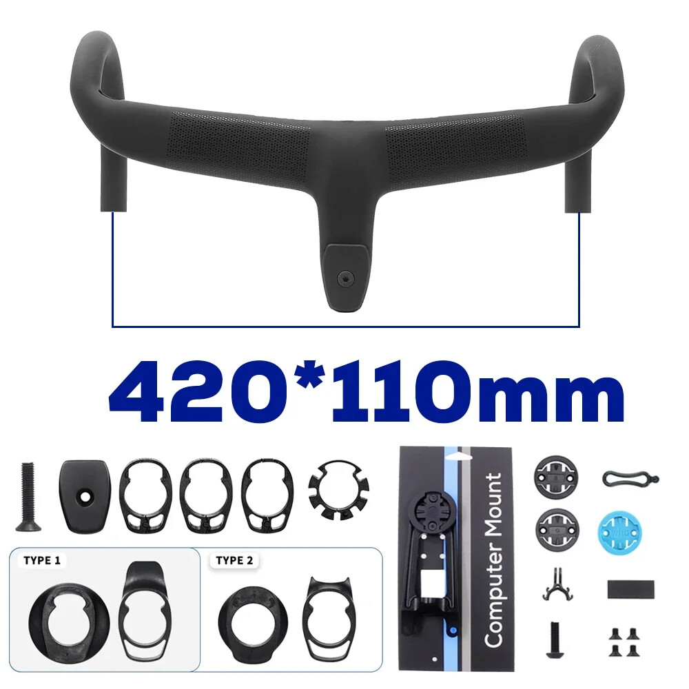 Carbon Cockpit Full Internal Cable Road Bicycle Di2 Integrated Handlebar 360mm