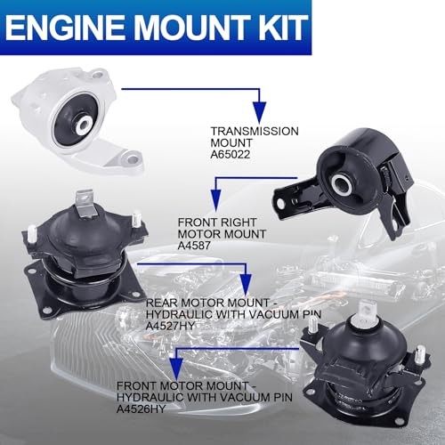 Engine Motor Mounts Set 4PCS for 2007 2008 2009 3.7L V6 Acura MDX 07-09