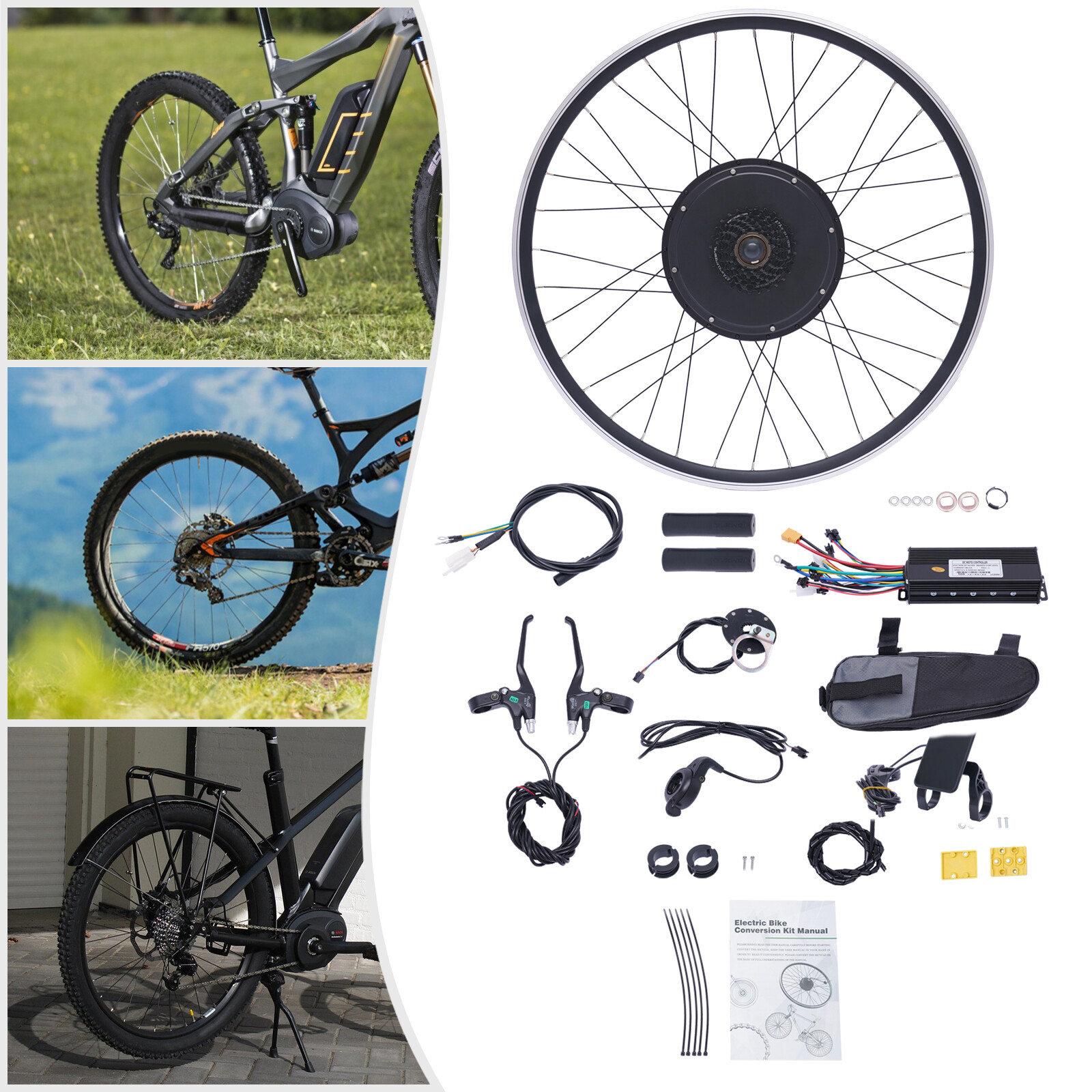 For 28-29 Inch Electric Bike E-bike Lcd Kit 1000w 48v 700c Rear Wheel Conversion