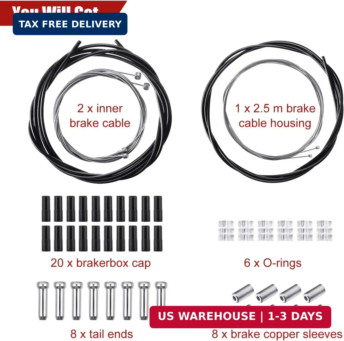Universal Bike Brake Cable Kit Derailleur Bicycle Shifter Cable Housing Set