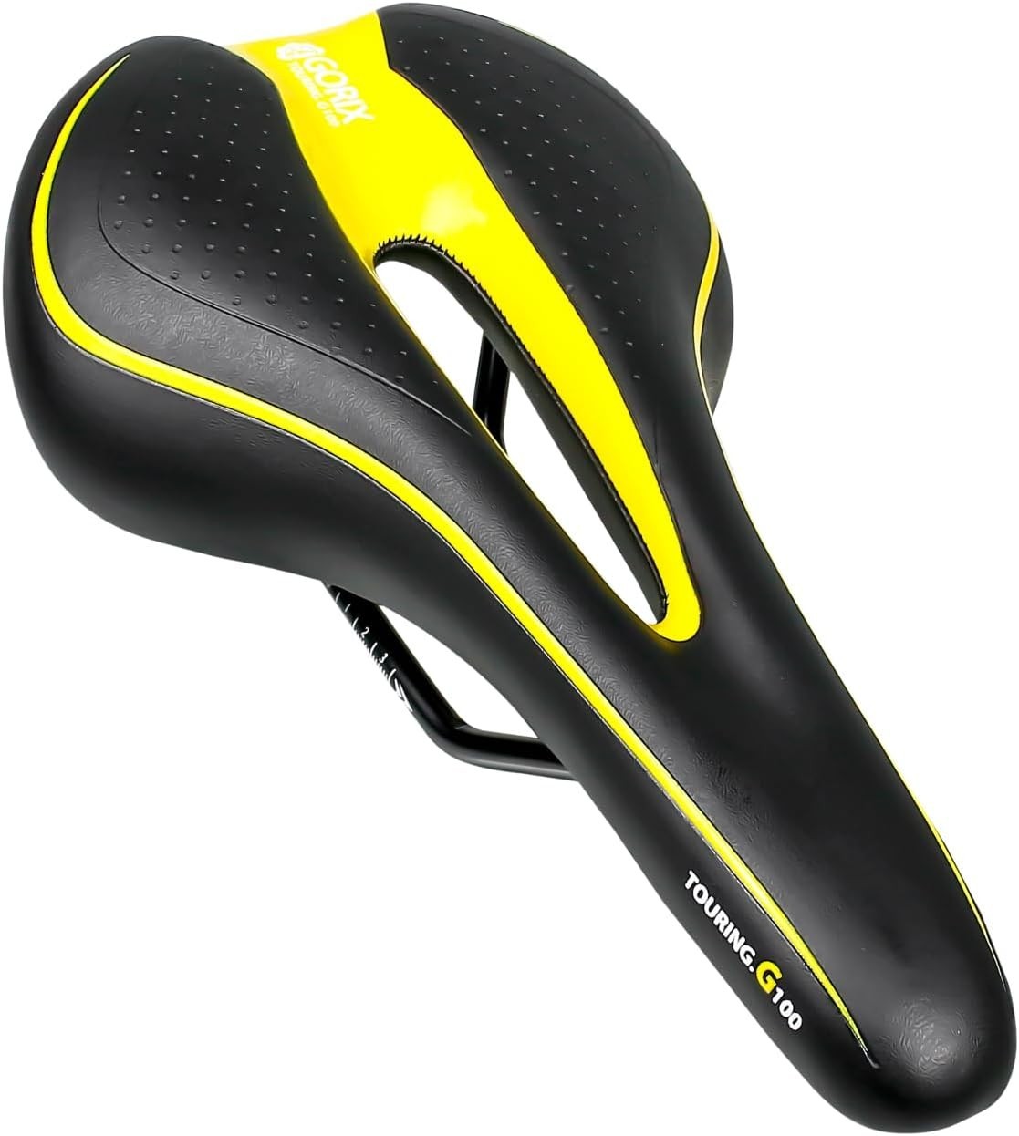 Stylish Black and Yellow Bike Saddle with Foam Cushion – Optimal Comfort for All