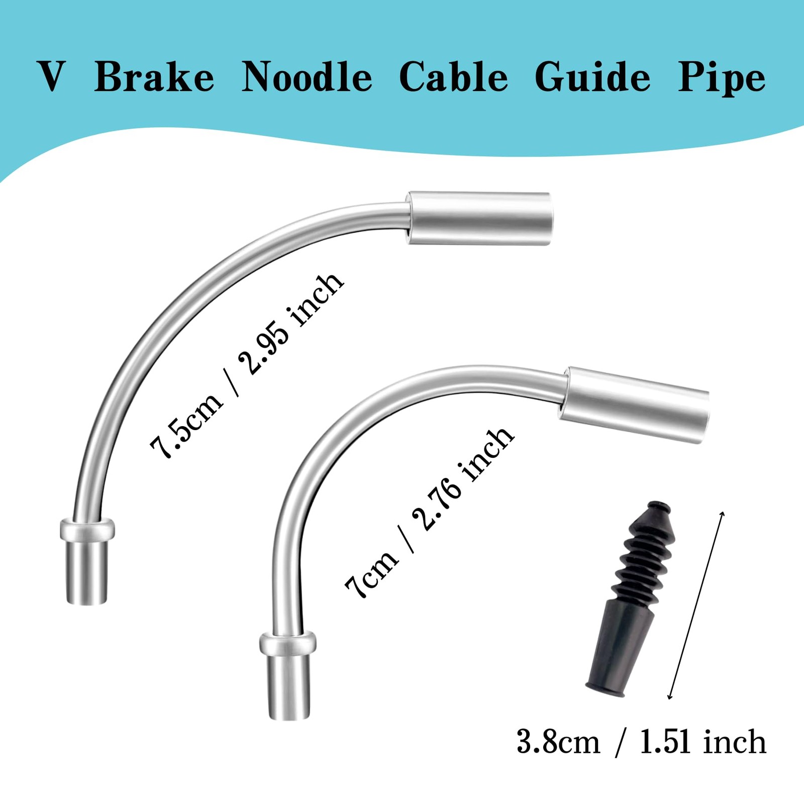 Bike V Brake Noodle Cable Guide Pipe, Bicycle Brake Pipe with Rubber Boots fo…