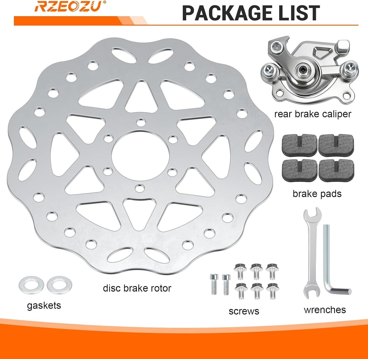 180mm Mini Bike Disc Brake Rotor Kit with Rear Brake Caliper Replacement for …