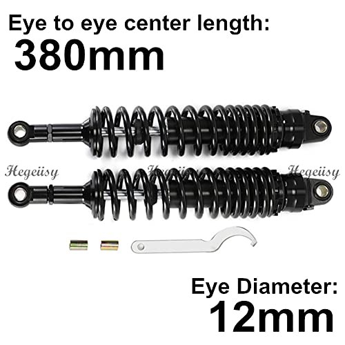 360mm 380mm 400mm 420mm Universal Motorbike Air Shock 14.96 inch 380mm Black