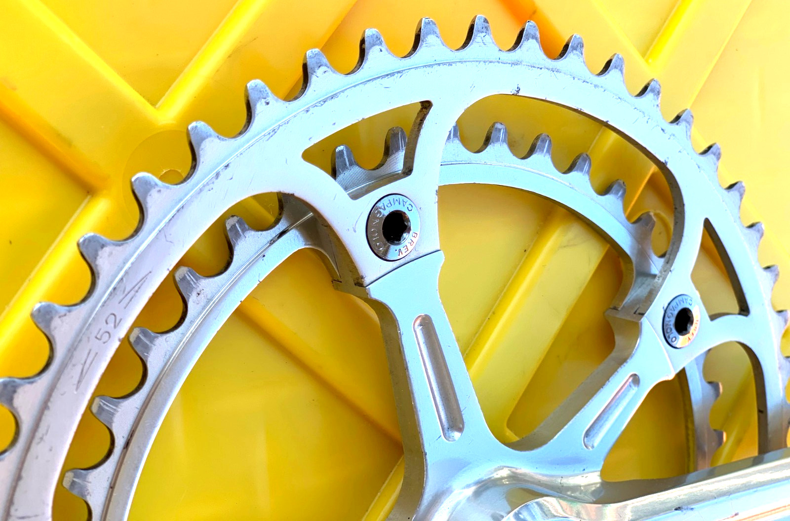 Vintage 80s CAMPAGNOLO SUPER RECORD STRADA Double Crankset 170mm 52/42 Road Bike