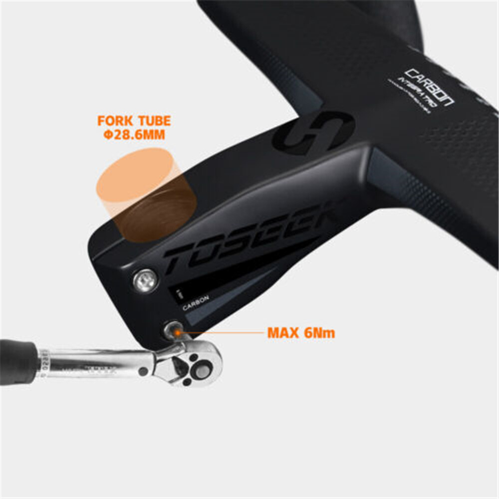 TOSEEK Carbon Fiber Integrated Handlebar Racing Road Bike Drop Bar 400/420/440mm