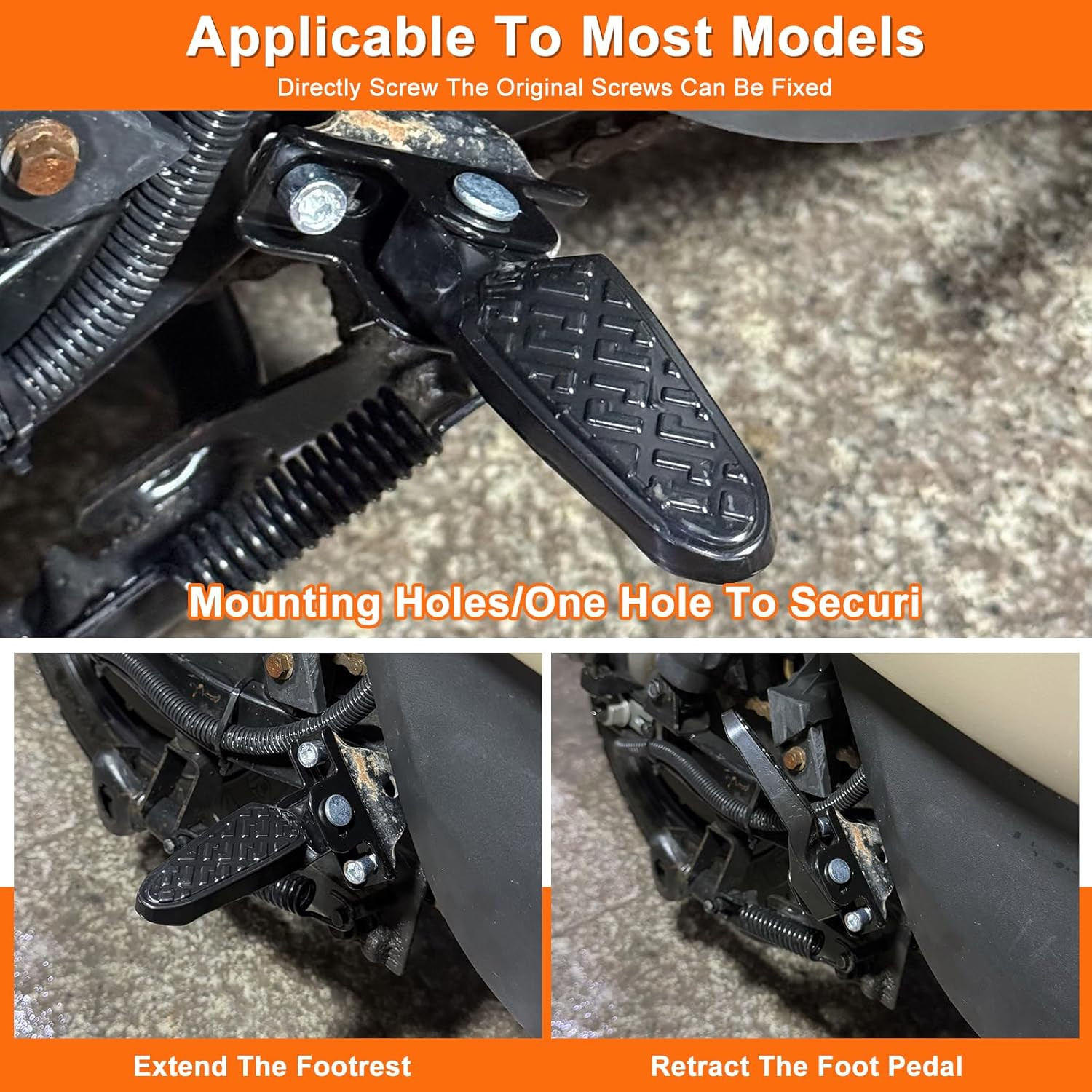 1 Pair Electric Scooter Folding Pegs, Mini Non-Slip Foot Pegs for E-Bike, Bicycl