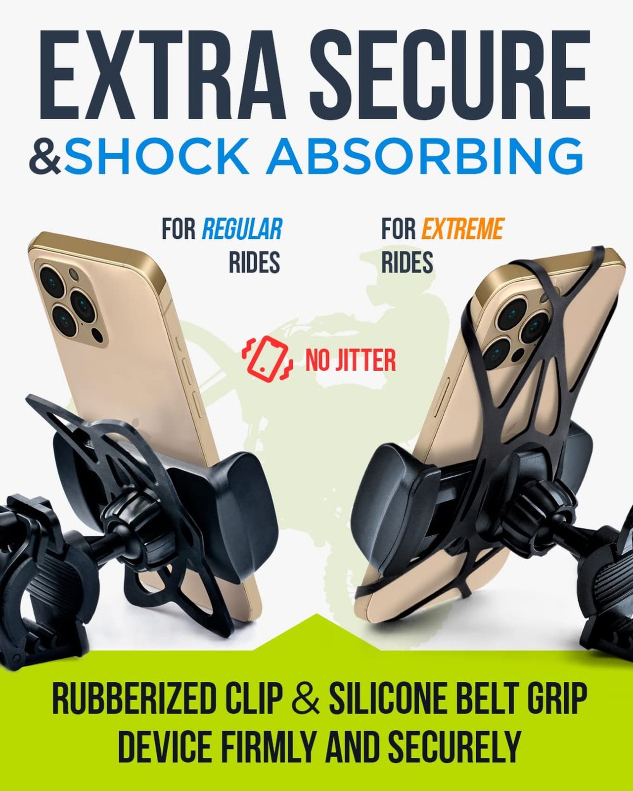 Bike & Motorcycle Phone Mount – for iPhone 16 Pro Max (15, 14, SE, Plus), Gal…
