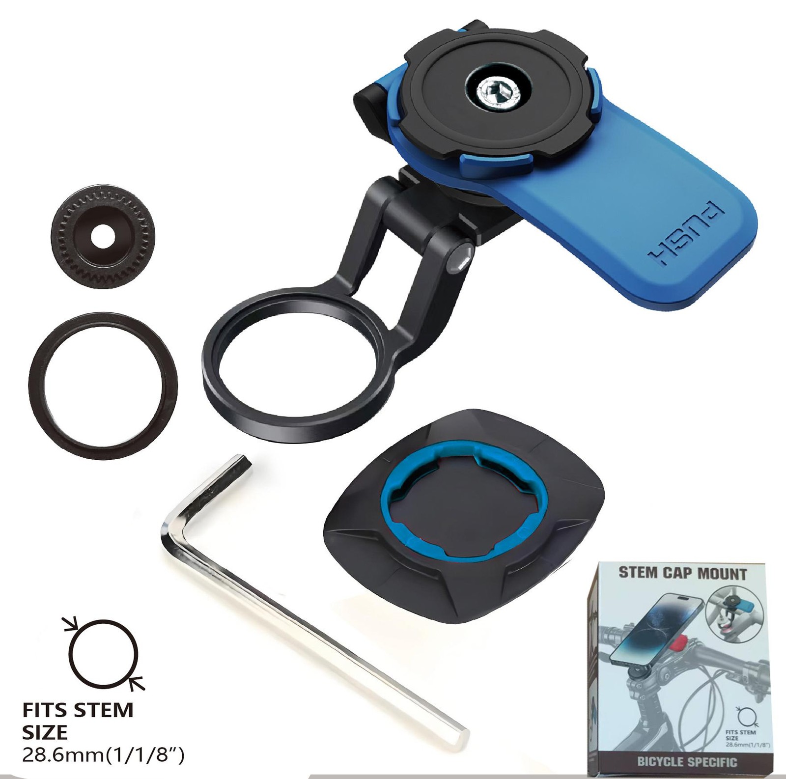 360° Rotatable Handlebar Holder Fit 4.7-7.2″ Phones, Heavy Duty for Bike/bicycle