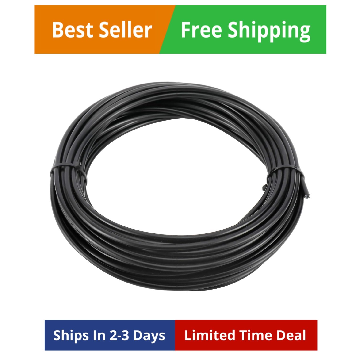 5Mm X 50Ft Bicycle /Bike Lined Brake Cable Housing, Black