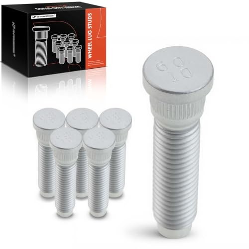 Wheel Studs M14-2.0 & 43.5mm Long Serrated Lug Studs | Compatible with 6PCS