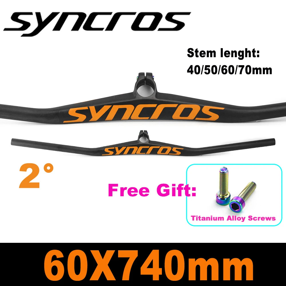 Mountain Bicycle Full Carbon Integrated Handlebar 40-70mm Stem 28.6*660-800mm