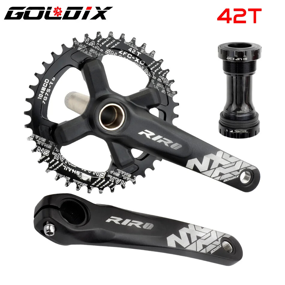 MTB Bike Crankset Hollow Integrated Crank 104BCD 32 34 36 38 40 42T Crankset BB
