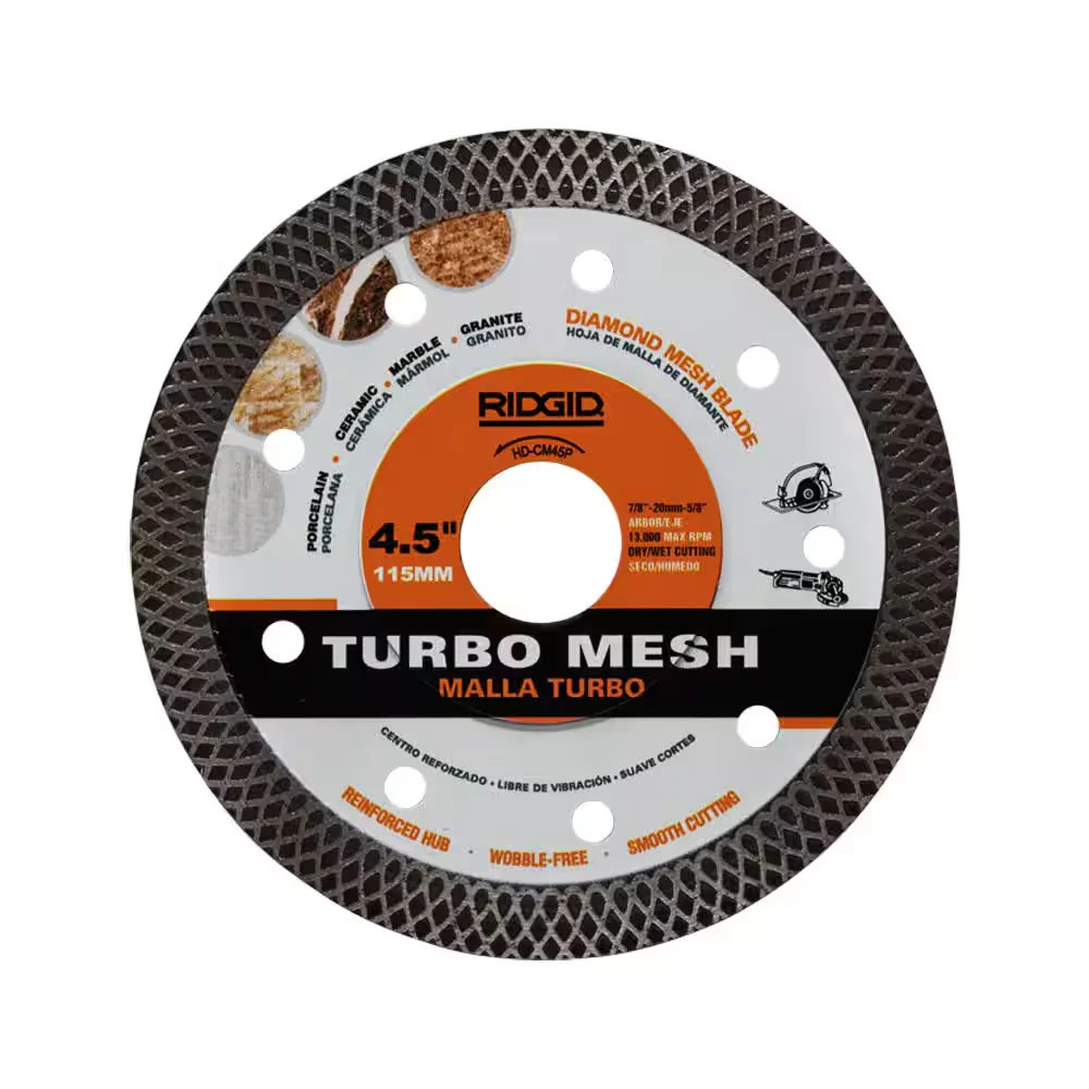RIDGID 4.5 in Continuous Rim Mesh Diamond Blade for Wet Tile HD-CM45P