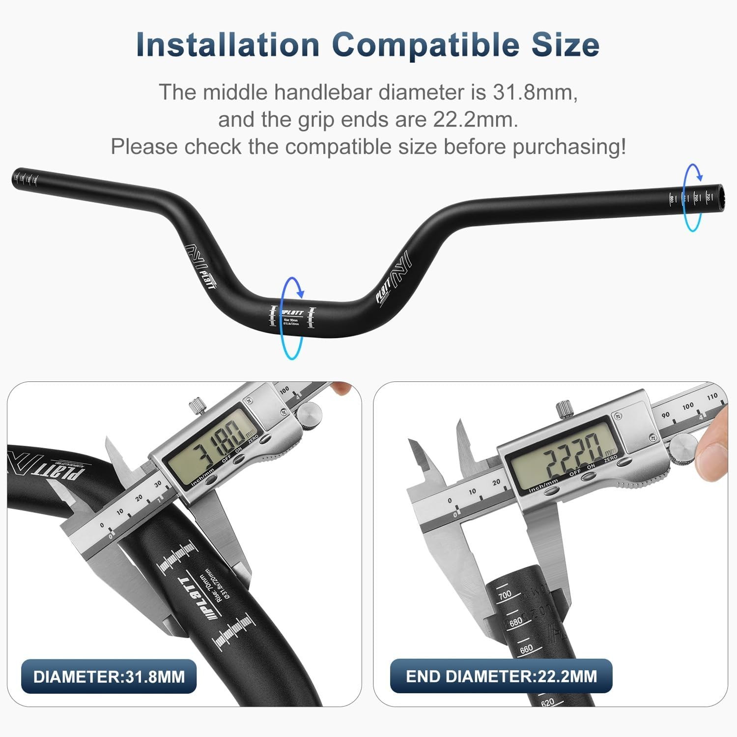 Corrosion-Resistant Mountain Bike Handlebar – 70mm Rise