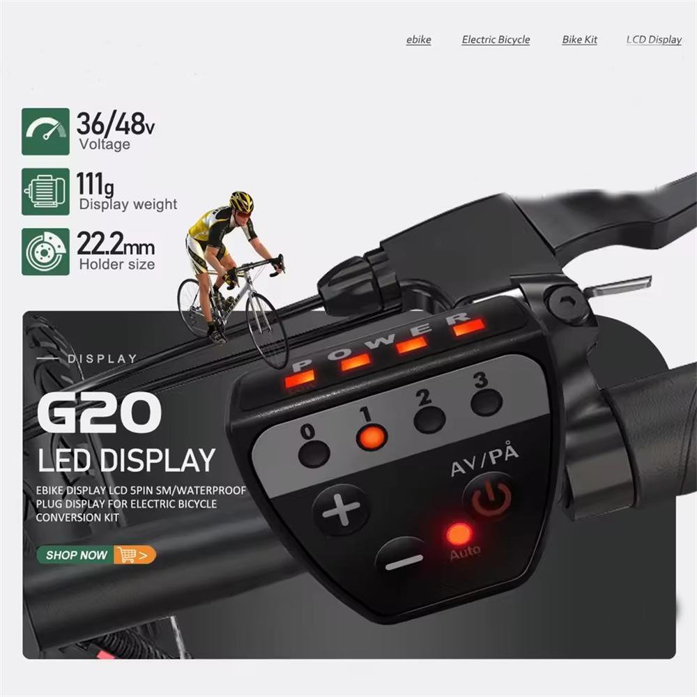 Electric Bike Display 36/48V LED G20 Control Panel Controller Parts SM/WP Plug