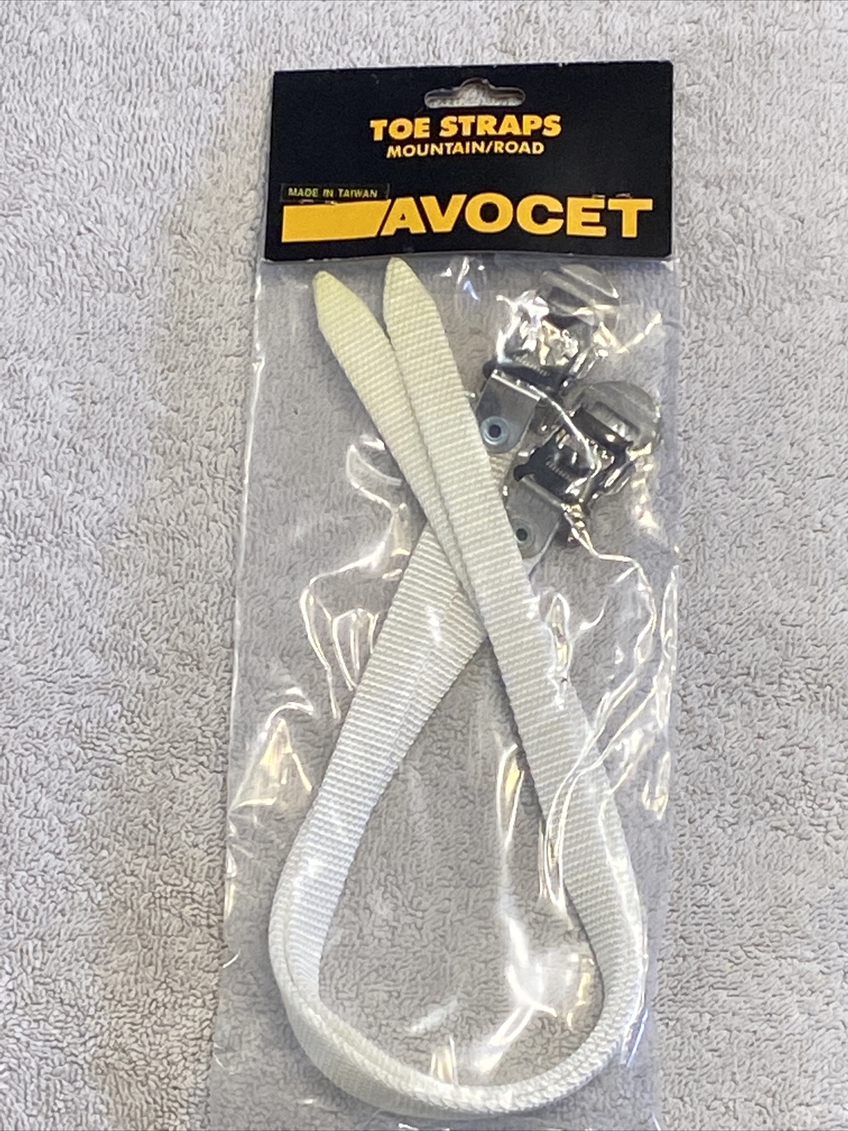 NOS Avocet Woven Nylon White Toe Straps