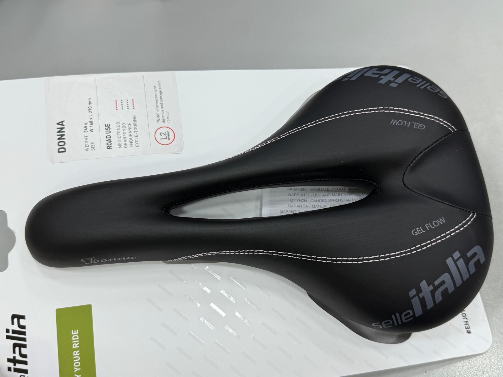 Selle Italia Donna Flow FeC Alloy Rail (Lady) Saddle L2 (168 x 270mm) Black