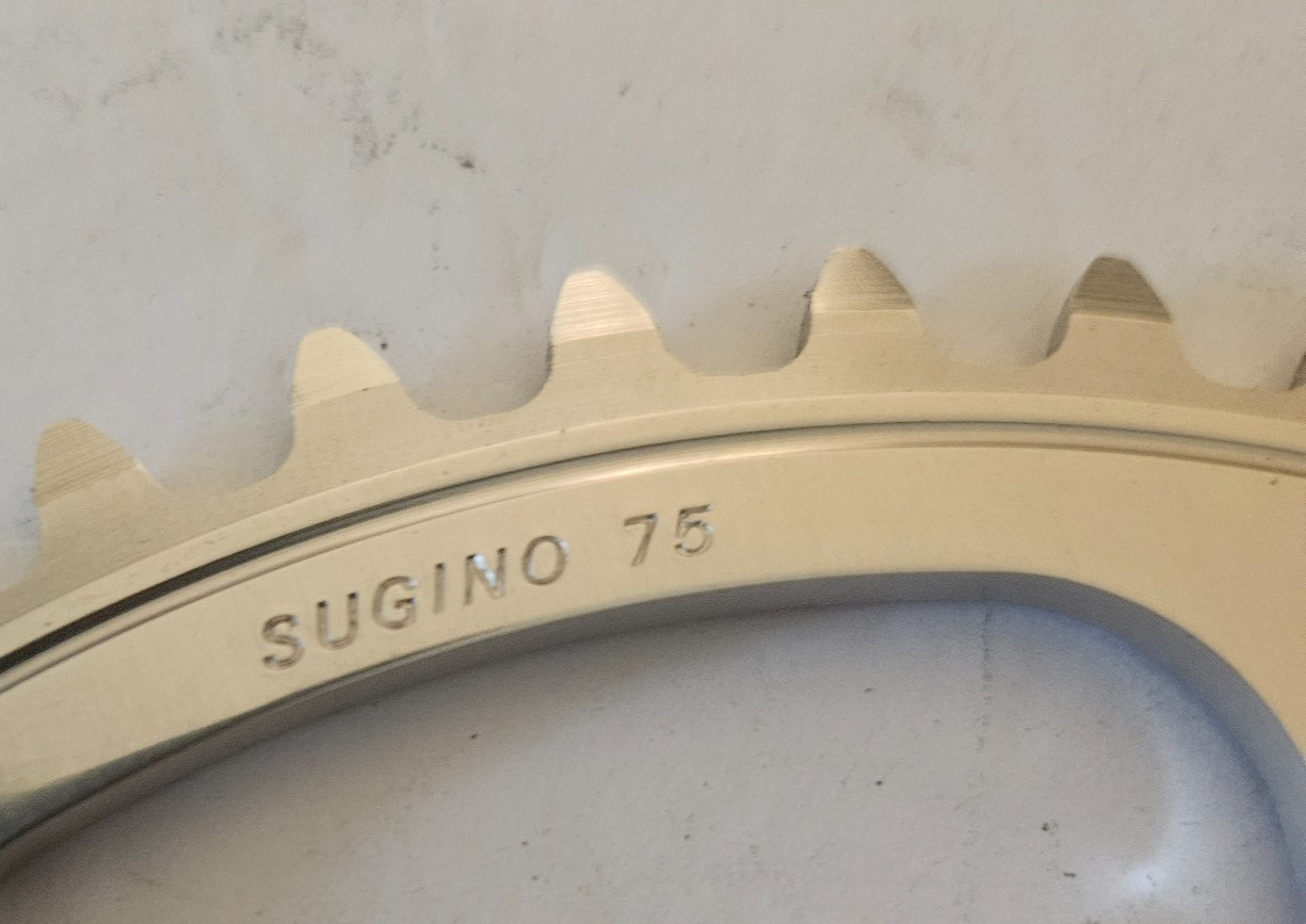NOS Sugino 75 Track Chainring 144BCD, 48t, 1/8″, Silver