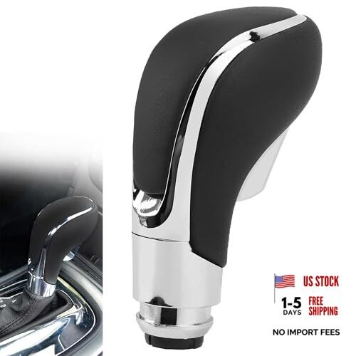 Automatic Gear Stick Shift Knob Black Fit for Buick Verano Regal Black + Silver