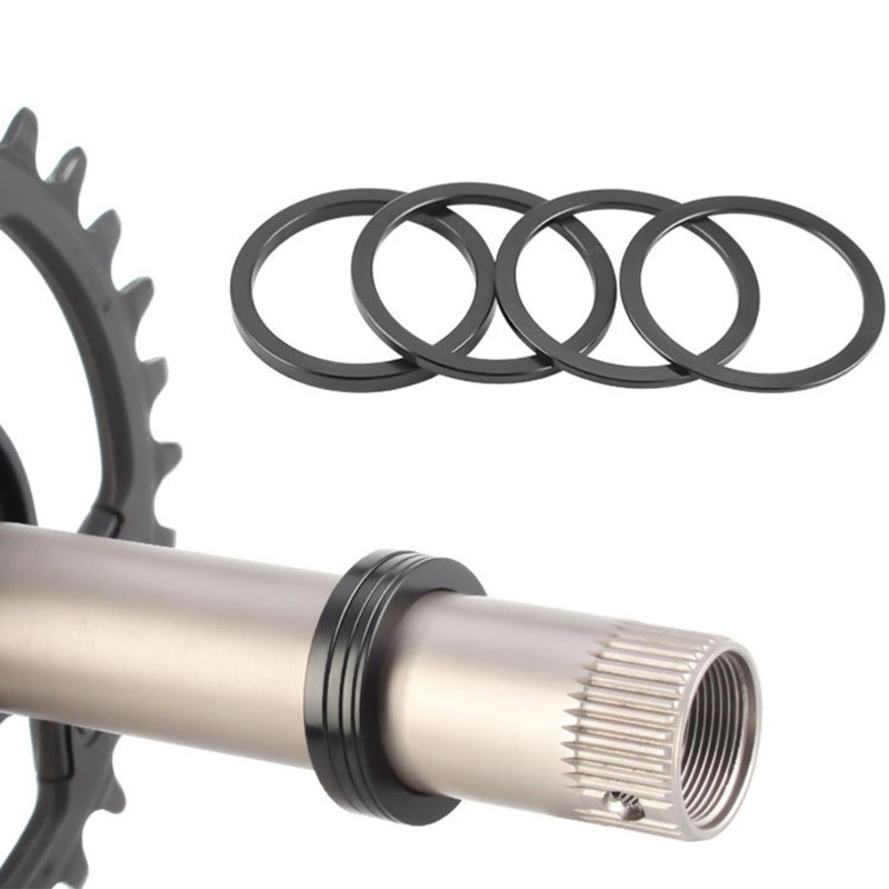 4Pcs Aluminum Alloys Bike Intergrated Hollow Crankset Washer Chainring Spacer