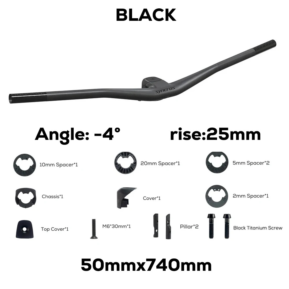4°/5° Rise 15mm/25mm Full Carbon Fiber MTB Bicycle Integrated Cockpit Handlebar