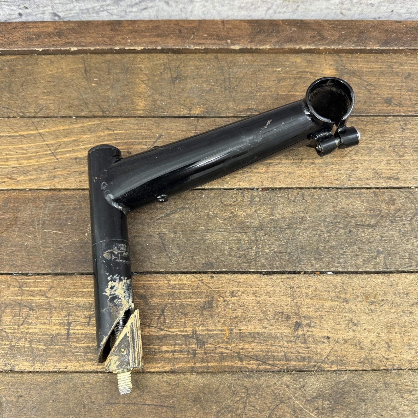 Vintage Quill Bike Stem Black 25.4 Clamp 22.2 Quill CRMO Steel MTB 150 1989