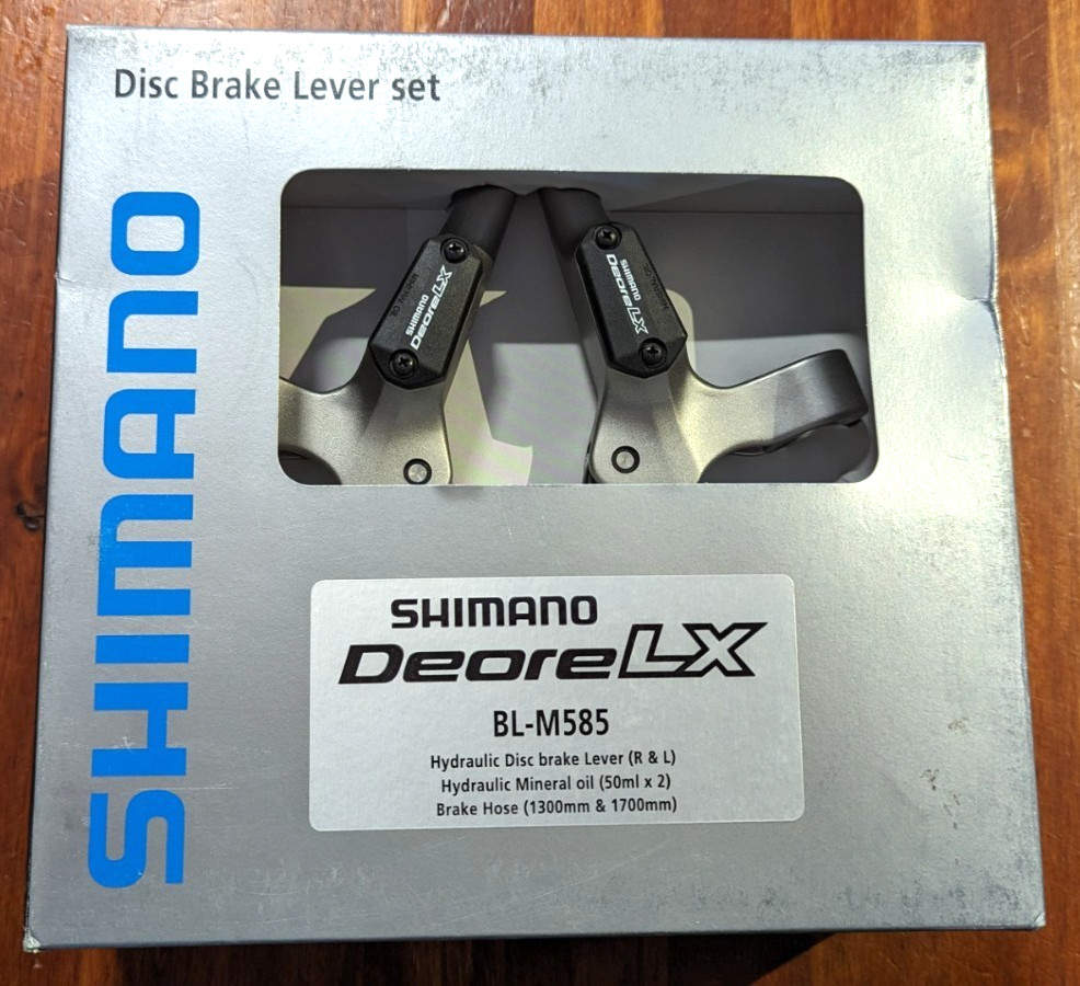 Shimano Deore LX M585 Hydraulic Disc Brake Lever Set w/hoses & mineral oil NOS